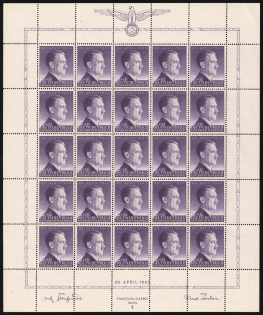 1943 12gr General Government, Germany, Full Sheet (Mi. 101, CV $30, MNH)