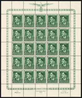 1944 12gr General Government, Germany, Full Sheet (Mi. 117, MNH)