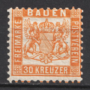 1862 30kr Baden, German States, Germany (Mi. 22, CV $50)