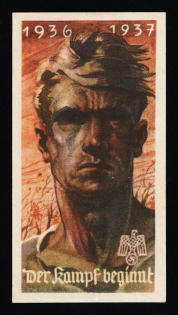 1936-1937 'The Fight Begins', Propaganda Label, Third Reich Nazi Germany