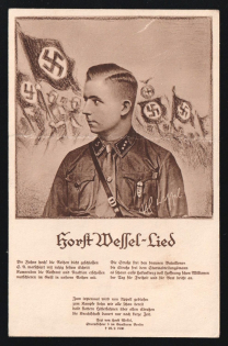 1930 'Horst Wessel-Lied', Propaganda Postcard, Third Reich Nazi Germany
