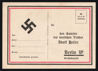 1933 'The Chancellor of The German People', Propaganda Postcard, Third Reich Nazi Germany
