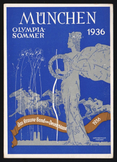 1936 'Munich Olympic Summer. The Brown Ribbon of Germany 1936', Propaganda Postcard, Third Reich Nazi Germany