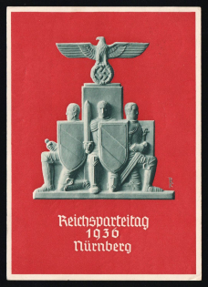 1936 'Nuremberg Reich Party Rally', Propaganda Postcard, Third Reich Nazi Germany