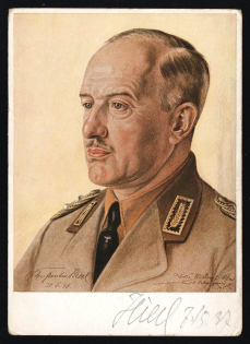 1936 Rare Postcard with SIGNATURE of Konstantin Hierl 'Published with the Permission and on Behalf of the Reich Labor Leader', Propaganda Postcard, Third Reich Nazi Germany