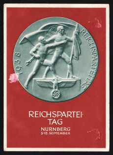 1938 'Reich Party Congress', Propaganda Postcard, Third Reich Nazi Germany