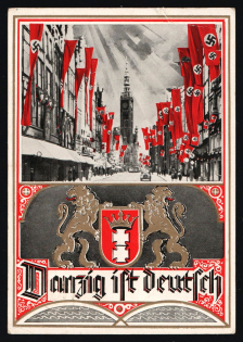 1939 'Danzig is German', Propaganda Postcard, Third Reich Nazi Germany