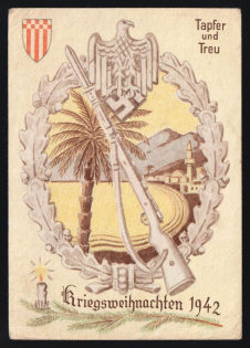 1942 'Brave and Faithful at Christmas 1942', Propaganda Postcard, Third Reich Nazi Germany