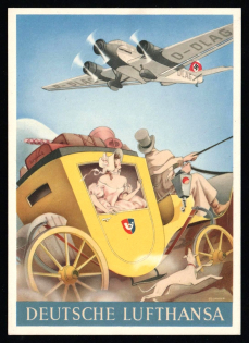 1933-1945 'Deutsche Lufthansa', Propaganda Postcard, Third Reich Nazi Germany