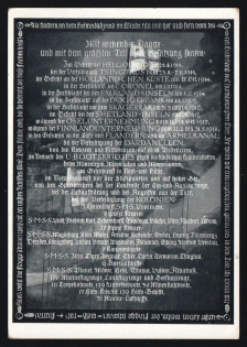 1923-1945 'With Flying Raggr. And With Most of the Crew Sank in the Battle at Helgoland', Propaganda Postcard, Third Reich Nazi Germany