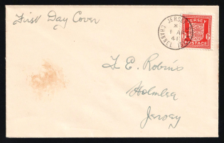 1941 (1 Apr) Jersey, German Occupation, Germany, First Day Cancellation Cover franked with 1p