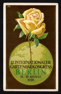 1938 '12th International Horticultural Congress Berlin 12-17 August 1938', Propaganda Postcard, Third Reich Nazi Germany