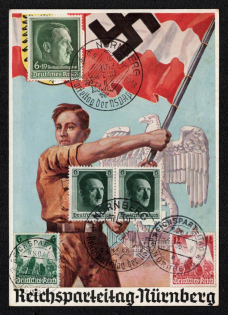 1938 'Reichsparteitag-Nuremberg', Propaganda Postcard, Third Reich Nazi Germany