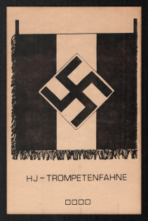 1923-1945 'Hj-Trumpet Flag', Propaganda Postcard, Third Reich Nazi Germany