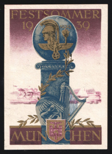 1939 'Festival Summer 1939 Munich', Propaganda Label Stamp, Third Reich Nazi Germany