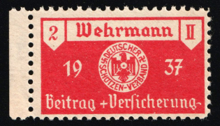 1937 Wehrmann Contribution + Insurance Rare Revenue, Propaganda, Third Reich Nazi Germany