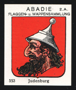 1933-1945 'Abadie Flag and Wappen Collection Judenburg', Anti-Jewish Propaganda Label Stamp, Third Reich Nazi Germany