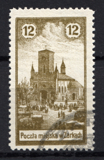 1918 Zarki Poland Civil War 12 H (Genuine, CV $85, Type I, Signed, Cancelled)