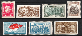 1927-1928 The 10-th Anniversary of October Revolution 1917, Soviet Union, USSR, Russia (Zv. 213 - 219, Full Set, CV $120)
