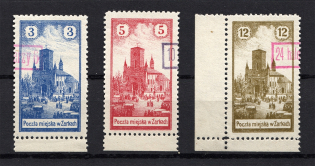 1918 Zarki Poland (Genuine, CV $430, Type I, Certificate, Full Set, MNH)