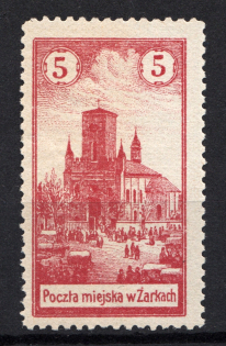 1918 Zarki Poland Civil War 5 H (Genuine, CV $110, Type I, Signed)