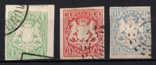 1867 Bavaria, German States, Germany (Mi. 14 - 16, Used, CV $70)