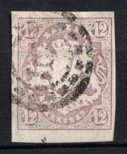 1867 12kr Bavaria, German States, Germany (Mi. 18, Used, CV $160)