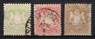 1870 Bavaria, German States, Germany (Mi. 22 X - 24 X, Used, CV $140)