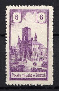 1918 Zarki Poland Civil War 6 H (Genuine, CV $55, Type II, Signed, MNH)