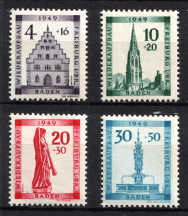 1949 Baden, French Zone of Occupation, Germany (Mi. 38 - 41, Full Set, CV $40)