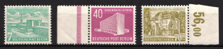 1954 West Berlin, Germany (Mi. 121 - 123, Full Set, Margins, CV $160, MNH)