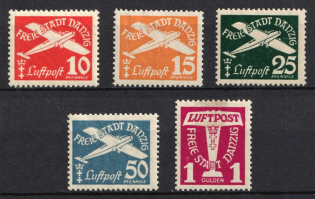 1935 Danzig Gdansk, Germany, Airmail (Mi. 251 - 255, Full Set, CV $30)