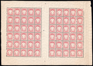 1875 3kr Bavaria, German States, Germany, Full Sheet (Mi. 33, CV $290+)