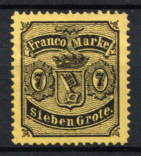 1867 7gr Bremen, German States, Germany (Mi. 13, CV $130)