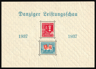 1937 Danzig Gdansk, Germany, Souvenir Sheet (Mi. Bl. 3, CV $170, MNH)