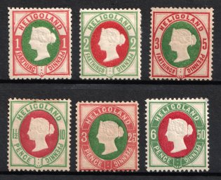 1875-90 Heligoland, German States, Germany (Mi. 11 - 16, Signed, CV $110)