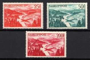 1948 Saar, Germany, Airmail (Mi. 252 - 254, Full Set, CV $50, MNH/MVLH)