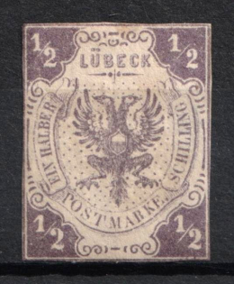 1862 1/2s Lubek, German States, Germany (Mi. 6, CV $70)
