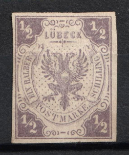 1862 1/2s Lubek, German States, Germany (Mi. 6, CV $30)