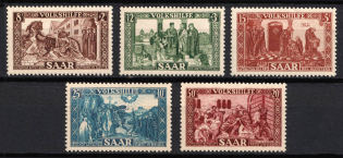 1950 Saar, Germany (Mi. 299 - 303, Full Set, CV $90, MNH)