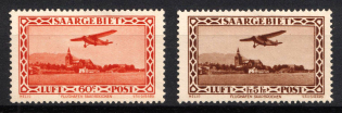 1932 Saar, Germany, Airmail (Mi. 158 - 159, Full Set, CV $70)