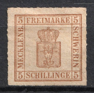 1864 5s Mecklenburg Schwerin, German States, Germany (Mi. 8, CV $260)