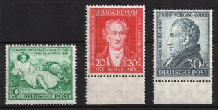 1949 British and American Zones of Occupation, Germany (Mi. 108 - 110, Full Set, Margins, CV $50, MNH)