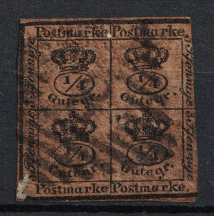 1857 1/4ggr Braunschweig, German States, Germany (Mi. 9, Used, CV $160)