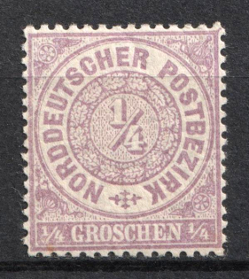 1868 1/4gr North Germany, German States, Germany (Mi. 13, Signed, CV $60, MNH)