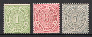 1869 North Germany, German States, Germany (Mi. 19, 21 - 22, CV $80)