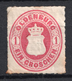 1867 1gr Oldenburg, German States, Germany (Mi. 17 B, CV $30)