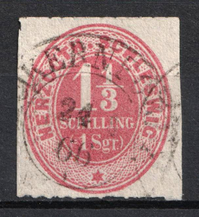 1865-67 1 1/3s Schlezwig, German States, Germany (Mi. 15, Signed, Used, CV $100)