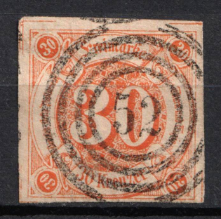 1859 30kr Thurn and Taxis, German States, Germany (Mi. 25, Used, CV $420)