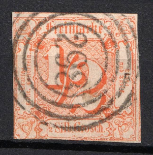 1862-64 1/2sgr Thurn and Taxis, German States, Germany (Mi. 28, Used, CV $40)